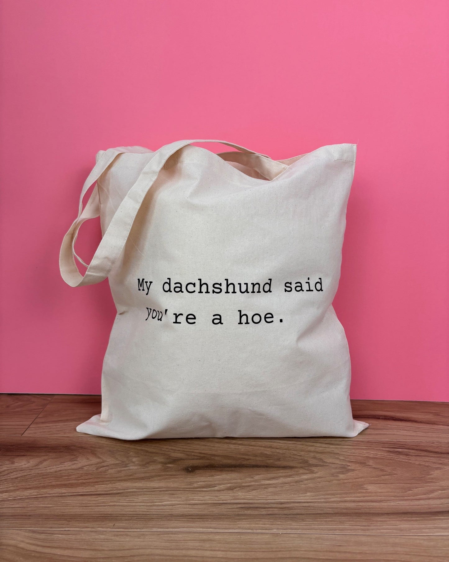 Humorous dog mom tote bag made of 100% natural cotton, 15x16 inch